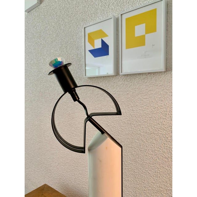 Postmodern Table Lamp in Carrara Marble from Arco, 1990s For Sale - Image 4 of 13