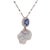 Platinum pendant with sapphire, diamond halo, and baroque South Sea pearl. A graceful design blending organic form with...