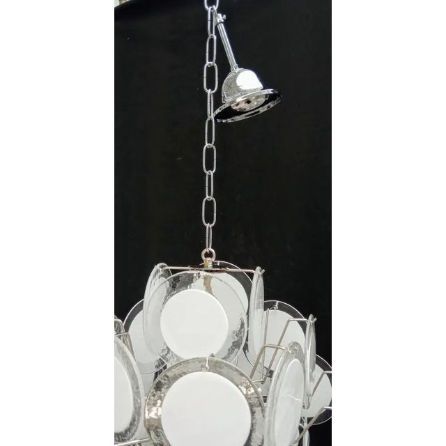 White Murano Glass Chandelier, 1970s For Sale - Image 6 of 12