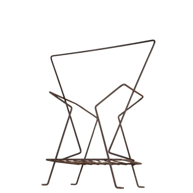 Mid Century Wire Magazine Rack by Richard Galef For Sale - Image 4 of 7