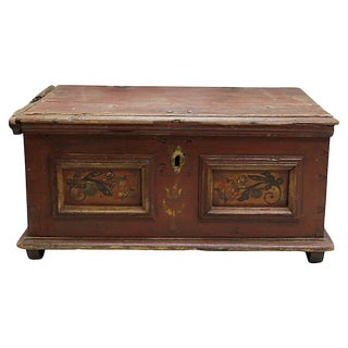 Antique Rustic French Blanket Chest For Sale