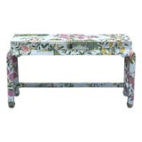 Schumacher “Citrus Garden” Wrapped Ming Style Console Table For Sale