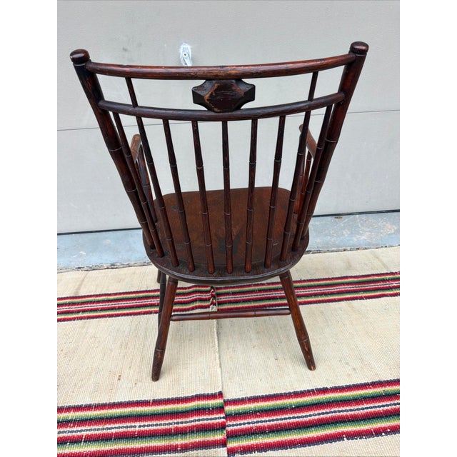 Antique Pennsylvania Butterfly & Birdcage Back Windsor Armchair, Circa 1810-1820 For Sale - Image 14 of 18
