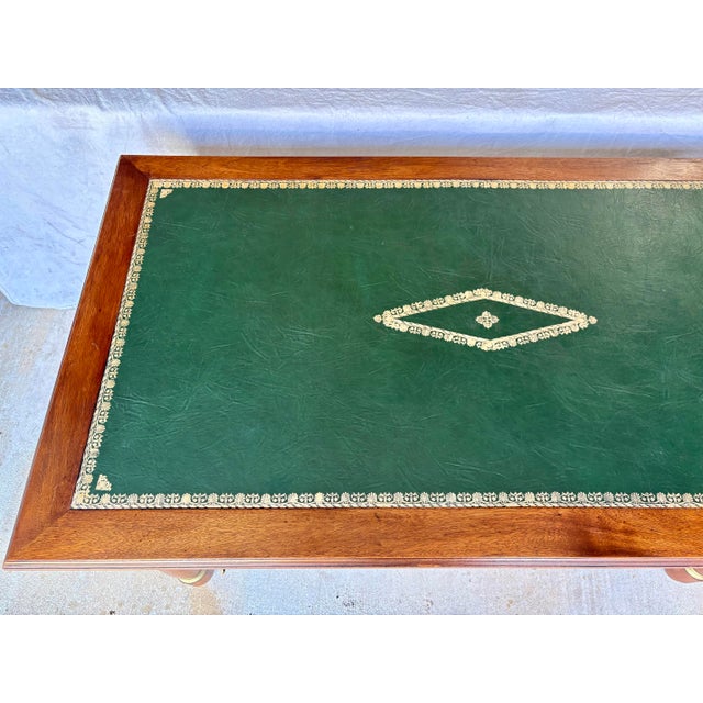 Early 20th Century French Empire Style Walnut Leather Top Desk For Sale - Image 10 of 12