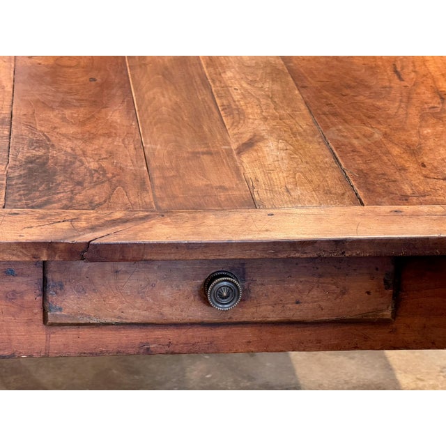 19th Century Fruitwood Farm Table With Pull-Out Leaf For Sale - Image 6 of 9