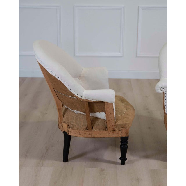 White Pair of 19th Century French Chairs, Ready to Upholster For Sale - Image 8 of 8
