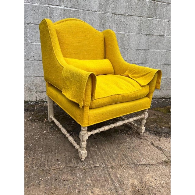 Early 20th Century Pair Jacobean Style Painted Turned Wood & Yellow