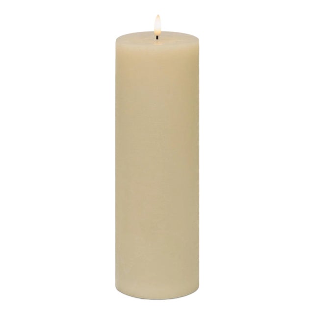 FIA Wick Beige Pillar Candle (Set of 2) For Sale