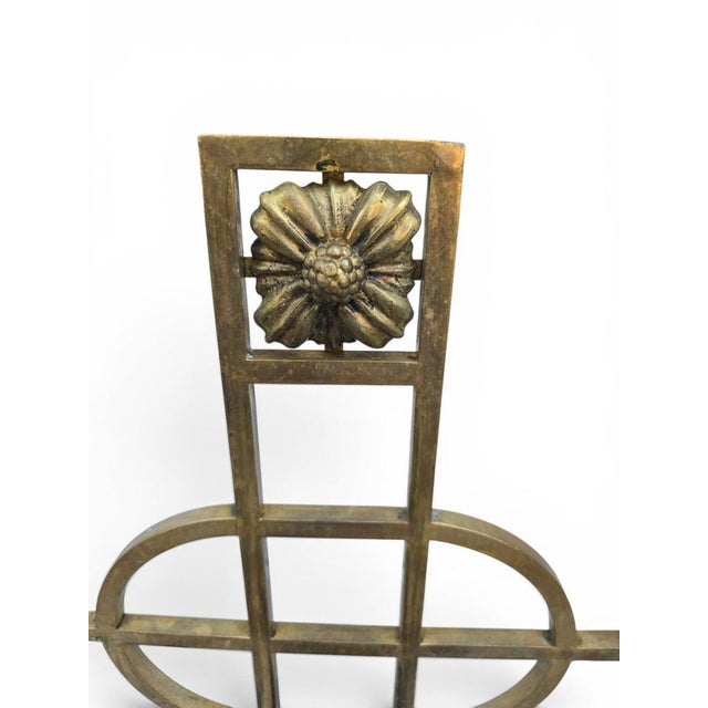 Gold Art Nouveau Gilt Brass Wall-Mounted Magazine Rack, 1910 For Sale - Image 8 of 13