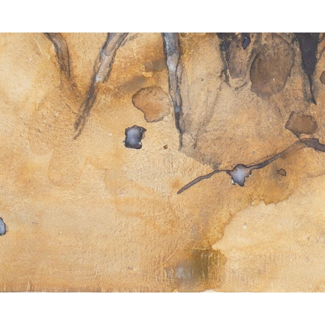 Brown “White Horse” Watercolor Painting by Walter Sorge For Sale - Image 8 of 8