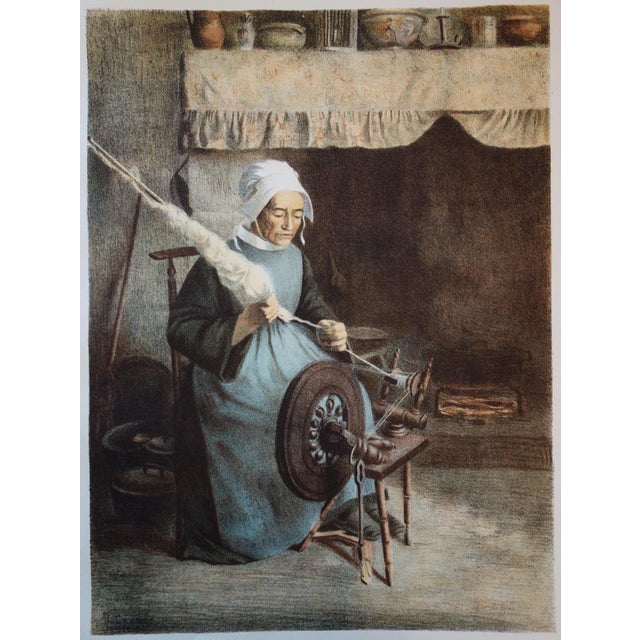 Jeanne Granès, The Grandmother, 1897, Lithograph For Sale