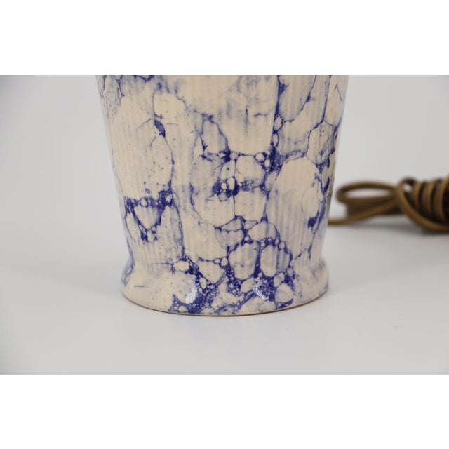 Circa: 1950. Material: Earthenware. Origin: Portugal. Item Condition: The socket and the electrical cable were replaced...