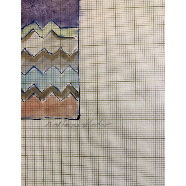 1970s Katherine Porter, Abstract Expressionist Watercolor Painting Abstract Pattern Decoration Design, 1970 For Sale - Image 5 of 7