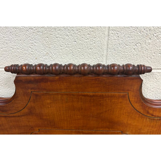 Early 20th Century Antique Twin Size Burled or Flame Mahogany Bed For Sale - Image 5 of 12