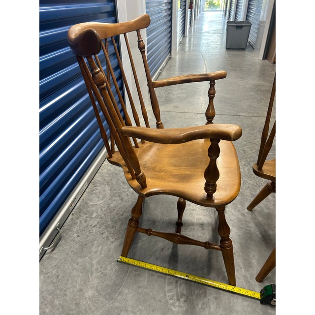 Late 20th Century Vintage Ethan Allen Dining Chairs Heirloom Maple