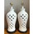 Metal Vintage Scalloped Ceramic Table Lamps - a Pair For Sale - Image 7 of 13