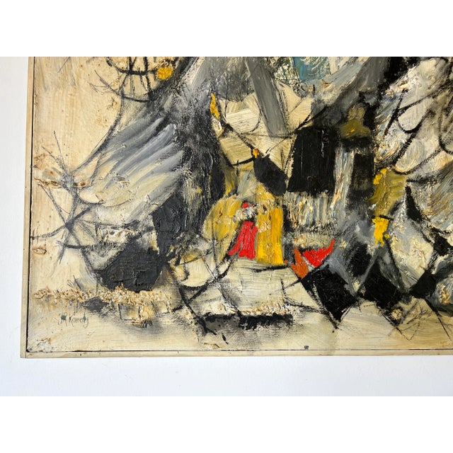 70's J. R. Kennedy " Scape From Friend" Expressionist - Style Oil Painting, Framed For Sale - Image 11 of 13