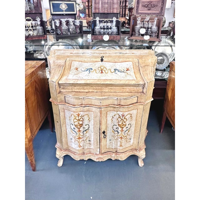 19th C. Italian Venetian Painted Secretary. For Sale - Image 13 of 13