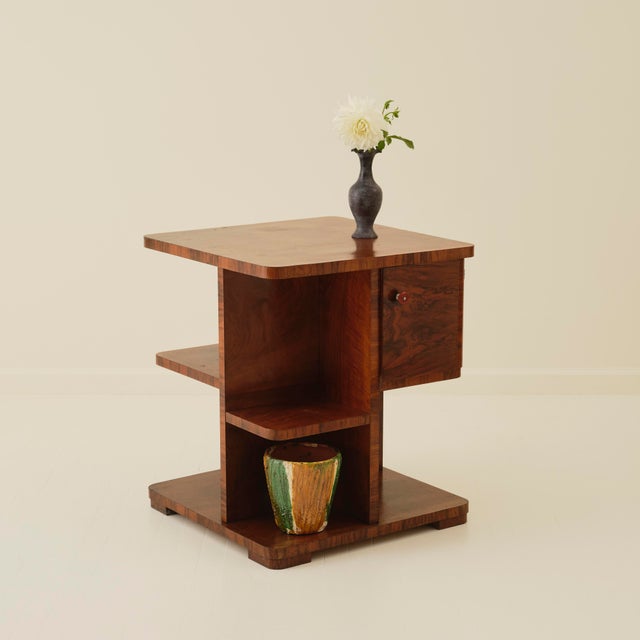 Mid-Century Modern Art Deco Swedish Wood Side Table, 1940's For Sale - Image 3 of 8