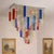 Luxury Flush mount made with Murano glass “squared-bark ” elements Huge lively multicolor Murano Glass Flush mount ceiling...