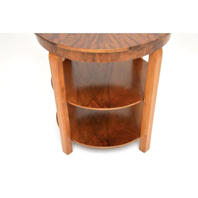 Brown Art Deco Walnut Occasional Table, 1930s For Sale - Image 8 of 9
