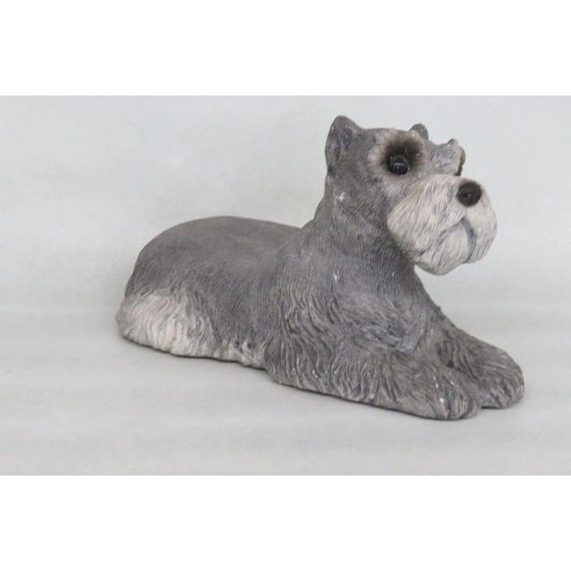 Sandicast Gray Schnauzer Dog Ceramic Figurine Statue Door Stopper For Sale - Image 13 of 13