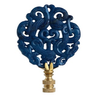 Chinese Love Knot Lamp Finial on Brass Hardware For Sale