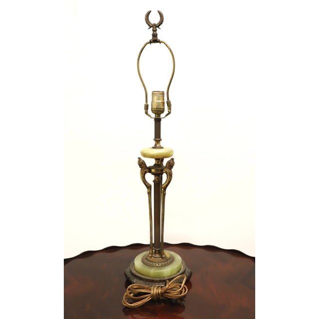 Art Deco Antique 1920's Bronze & Marble Art Deco Table Lamp For Sale - Image 3 of 11