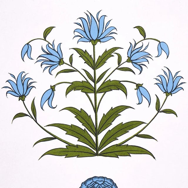 Mid-Century Modern Schumacher x Marie-Anne Oudejans Poppy Stripes Wallpaper in Blue For Sale - Image 3 of 4