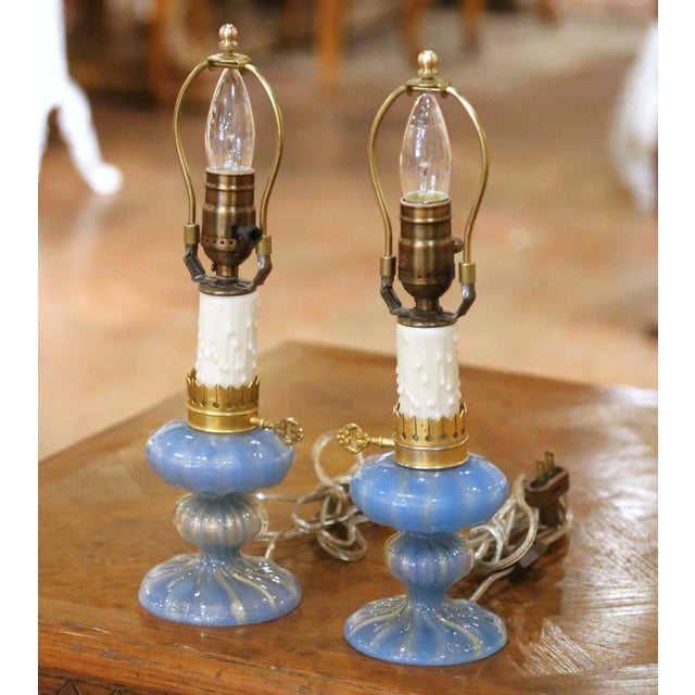 Add a touch of Italian elegance and soft color to a bedroom, living room, or office with this beautiful pair of antique-...