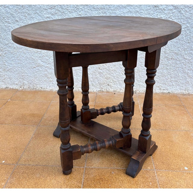Wood English Oak Oval Table, Jacobean Revival, Early 20th Century For Sale - Image 7 of 13
