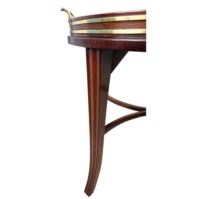 Brown Georgian Mahogany Oval Tray on Stand with Brass Bound Decoration, 1800 For Sale - Image 8 of 13