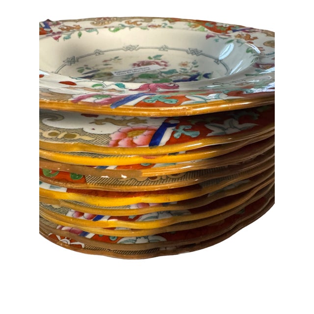 Vintage Ashworth Bros. Asb8 "Dieu Et Mon Droit" Rimmed Soup Bowls. Set of 12 For Sale - Image 13 of 17