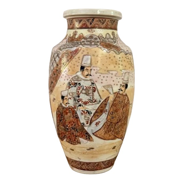 Large Antique Japanese Satsuma Vase, 1900 For Sale