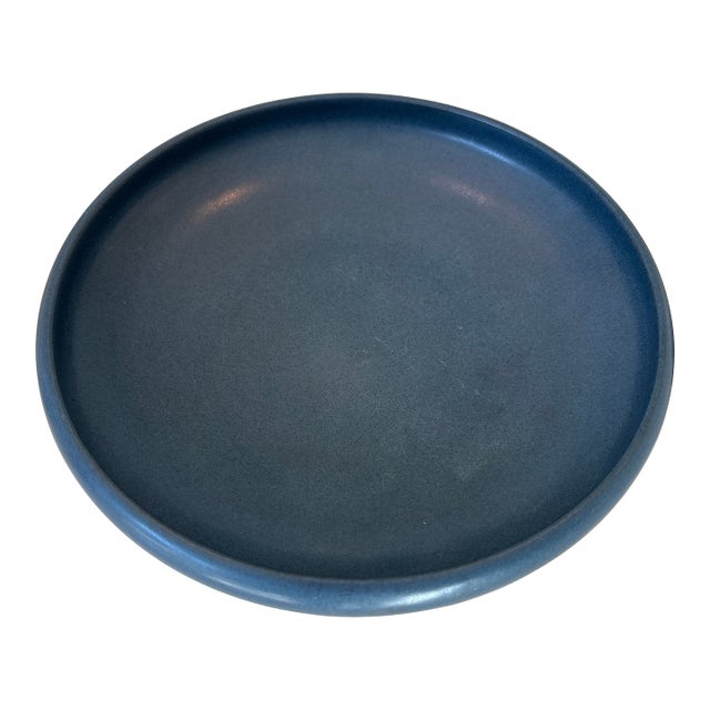 Marblehead Pottery Low Shallow Blue Bowl For Sale