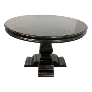 Aspen Antique Ebony Round Dining Table, 48 Inches. For Sale