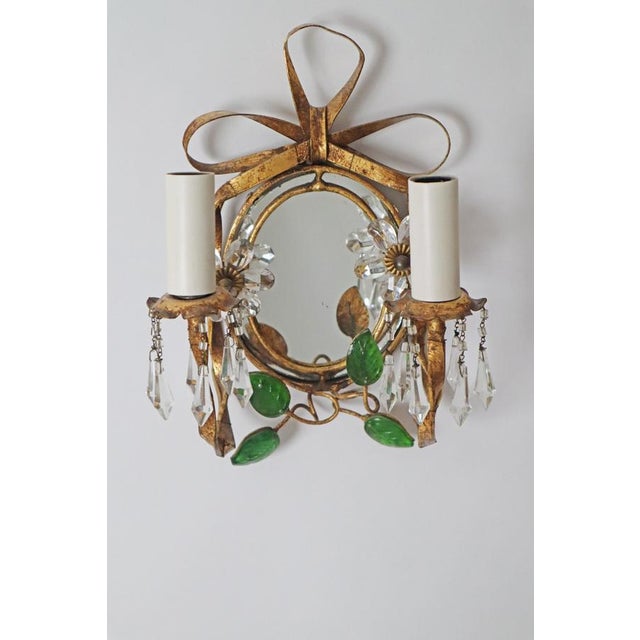 Hollywood Regency Floral Wall Lamp from Maison Baguès, 1950s For Sale - Image 11 of 13