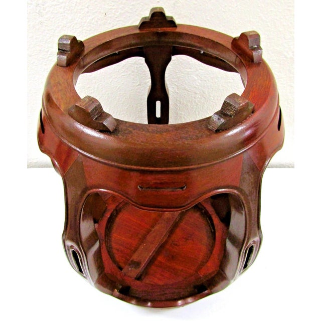 Vintage Rosewood Hollywood Regency Barrel Stool Drum Plant Stand For Sale - Image 10 of 12
