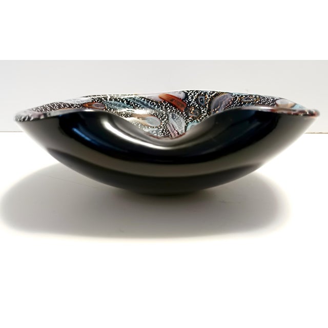 Black Murano Glass Tutti Frutti Ashtray attributed to Avem, 1960s For Sale - Image 4 of 15
