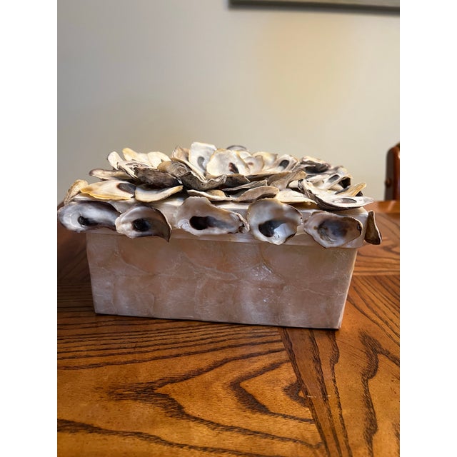 Contemporary Vintage Oyster Shell Treasure Box For Sale - Image 3 of 7