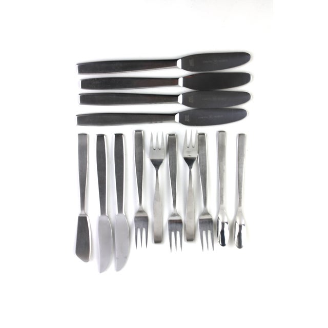 AMBOSS Model 2050 Cutlery by Helmut Alder for Amboss, 1954, Set of 14 For Sale - Image 6 of 9
