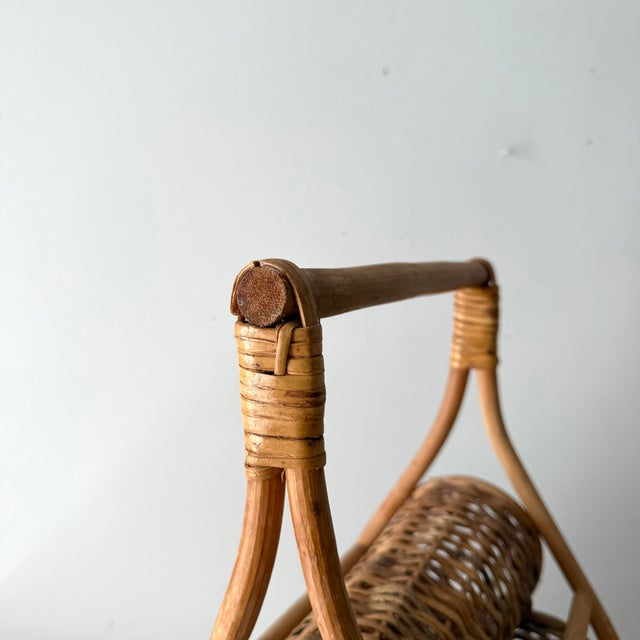 Gabriella Crespi 1970s Bamboo and Rattan Wine Rack For Sale - Image 4 of 5