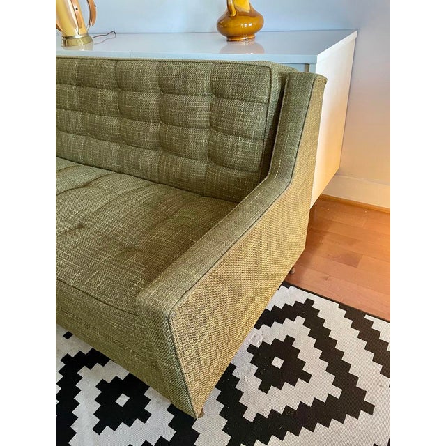 MidCentury Olive Green Tufted Convertible Sofa Chairish