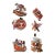 Six Vintage Porcelain Texas Longhorns Ornaments For Sale