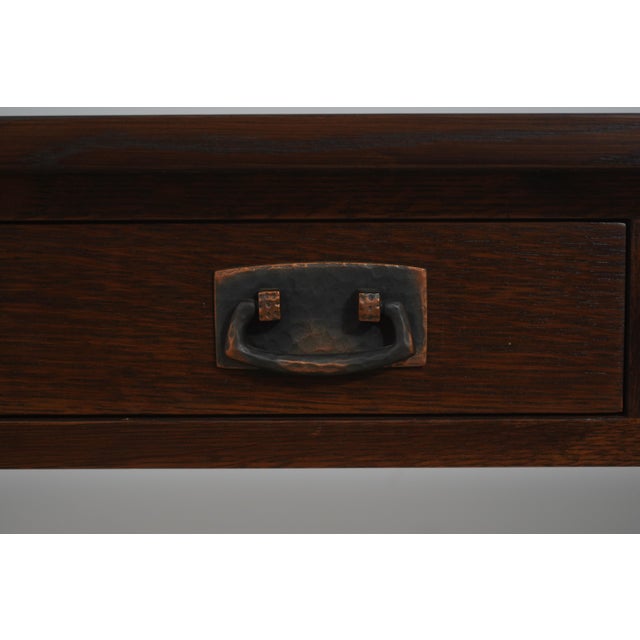 Stickley Mission Oak 2 Drawer Sofa Console Table For Sale - Image 11 of 18