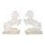 1970s Glass Rearing Horse Bookends, a Pair For Sale