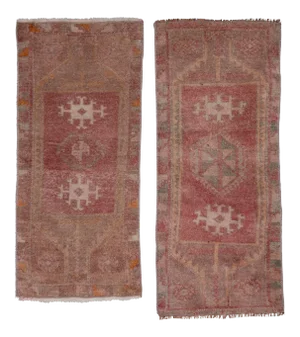 Distressed Turkish Small Rug - a Pair 1'5" X 3'4"