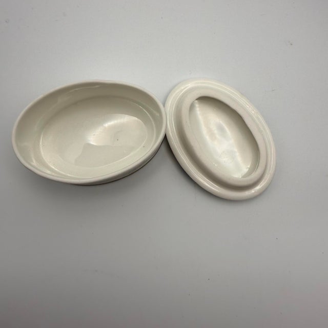 1970s Vintage Crownford Fine Bone China Trinket Jewelry Casket Box Lid Floral England For Sale - Image 5 of 10