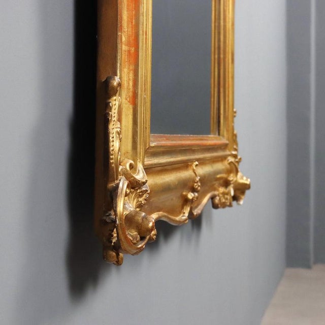 Carved and Gilded Wooden Mirror For Sale - Image 11 of 13