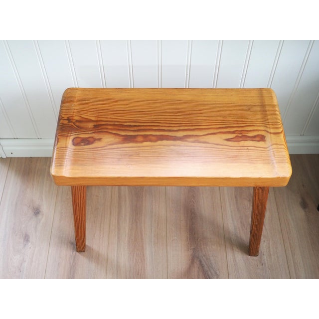 Wood Vintage Scandinavian Pine Stool, 1970s For Sale - Image 7 of 12